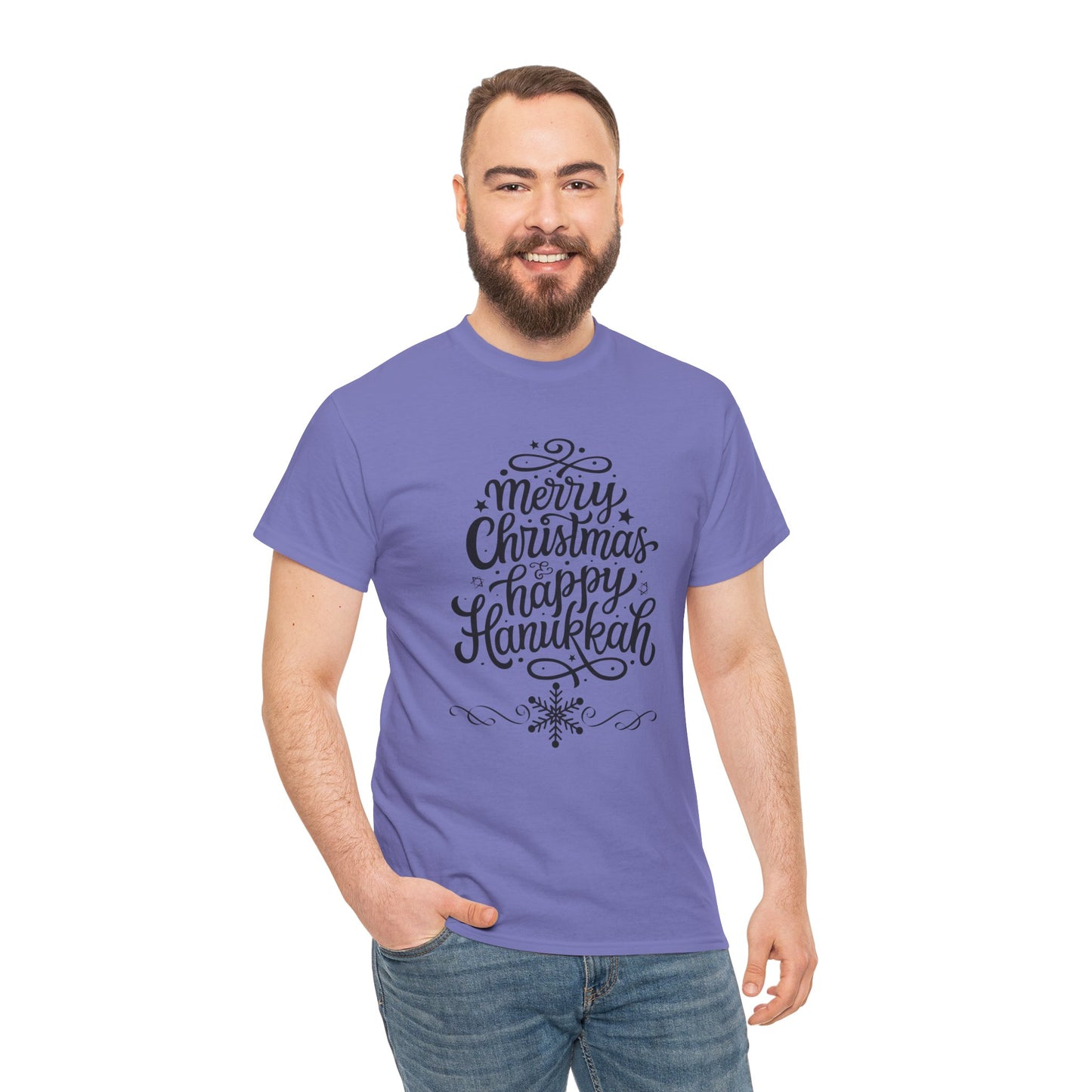 Merry Hanukkah Unisex Heavy Cotton Tee