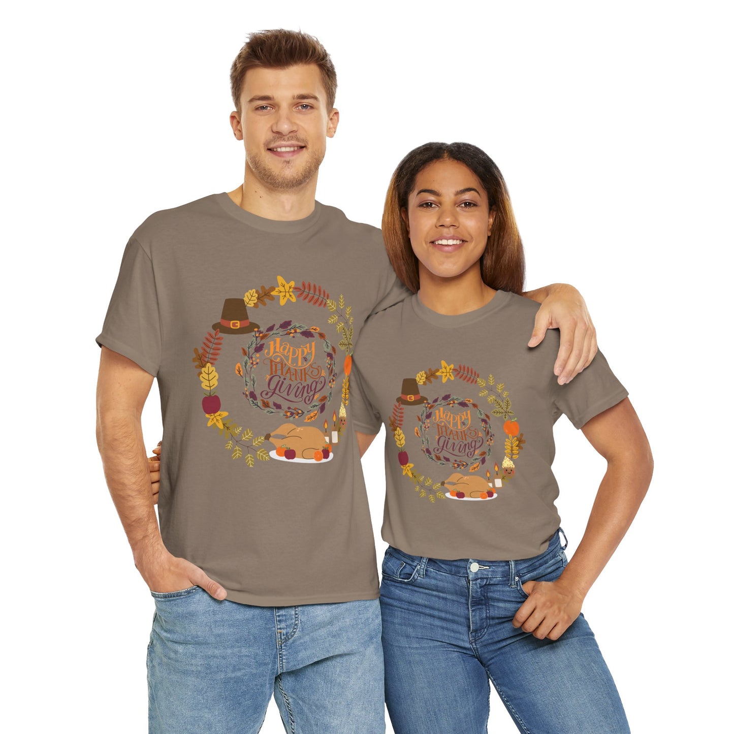 Happy Thanksgiving Unisex Heavy Cotton Tee