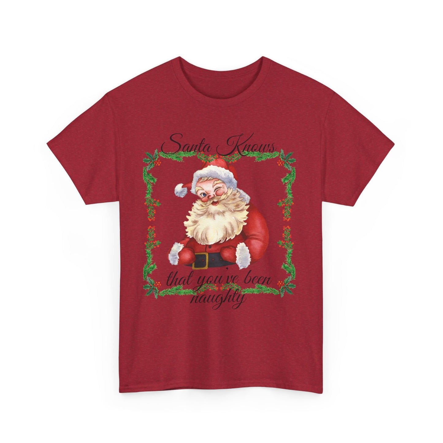 Santa Knows Unisex Heavy Cotton Tee