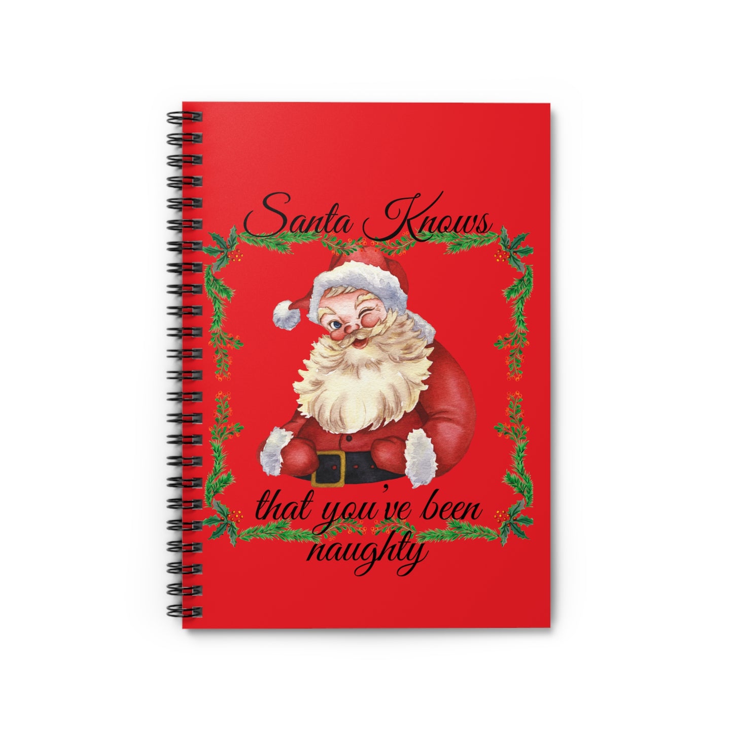 Santa Knows Spiral Notebook - Ruled Line