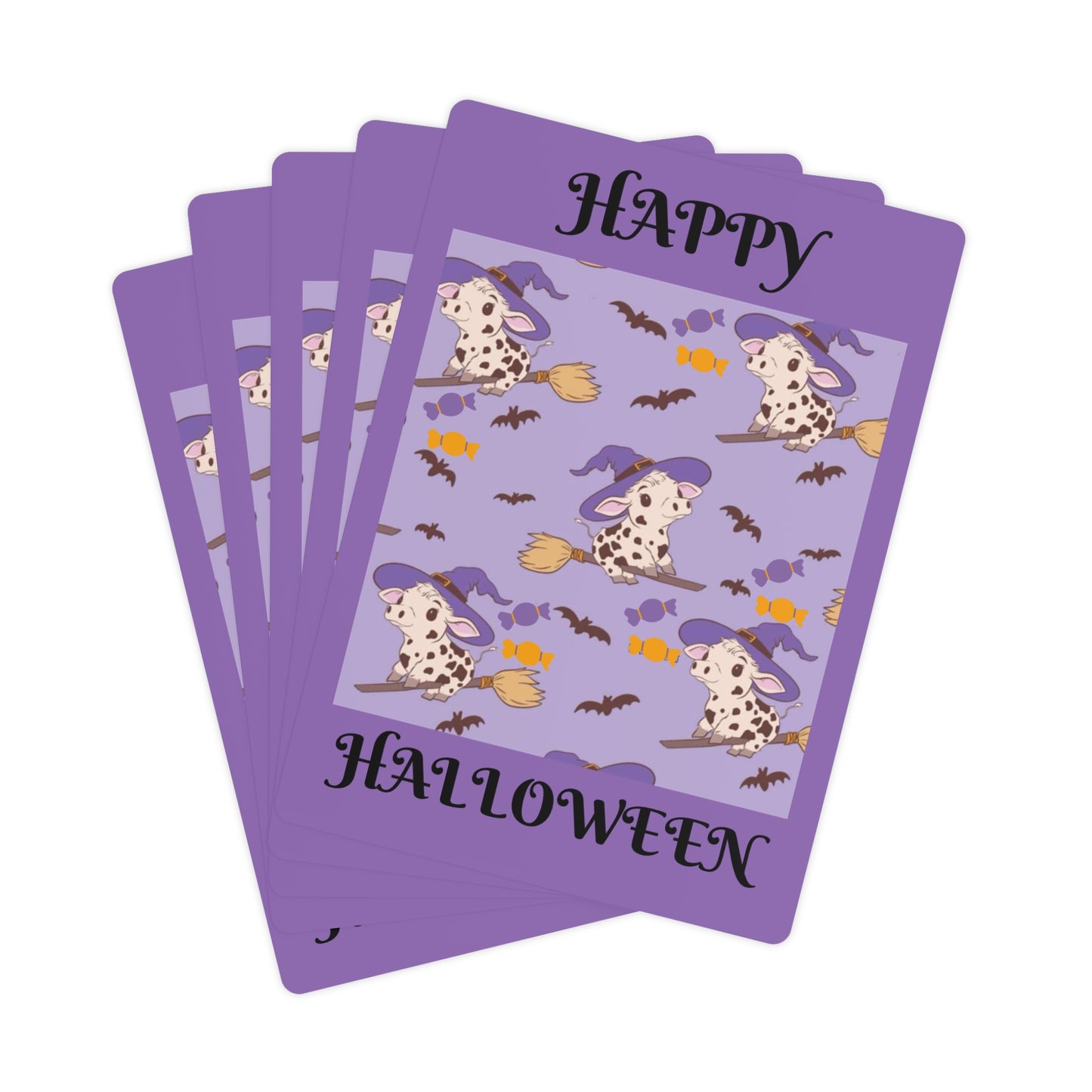 Halloween Cows Poker Cards