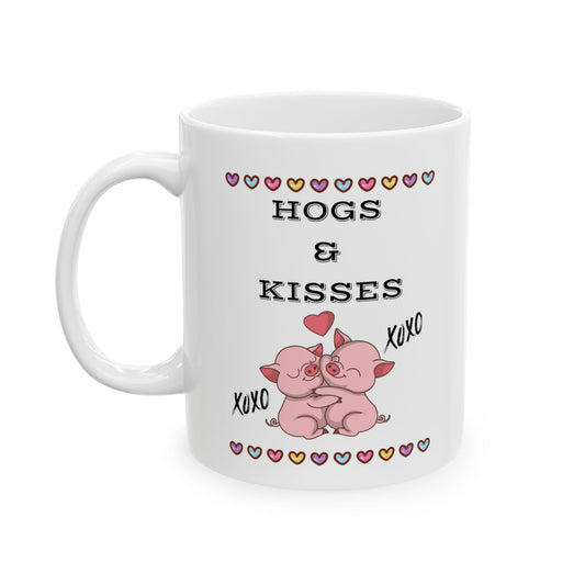 Hogs & Kisses Ceramic Mug, (11oz, 15oz)