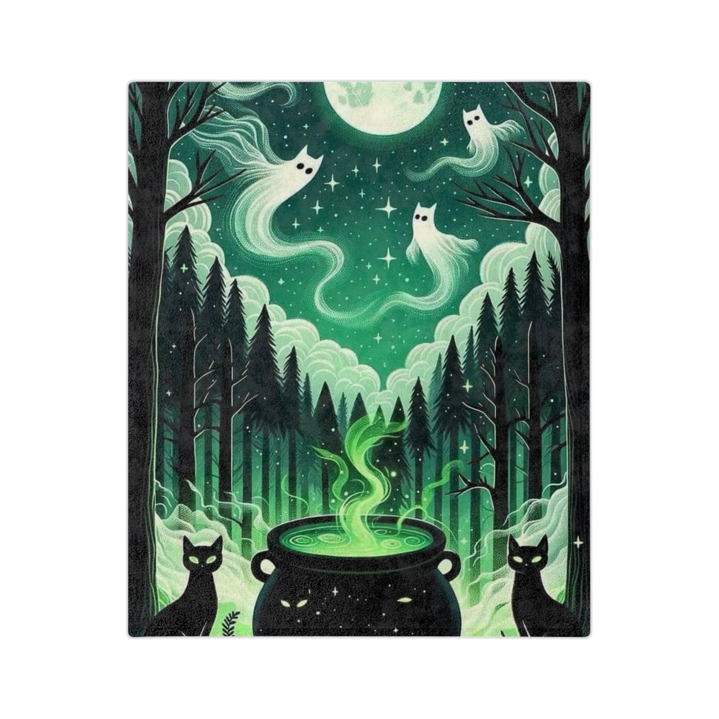 Spirited Cats Velveteen Microfiber Blanket