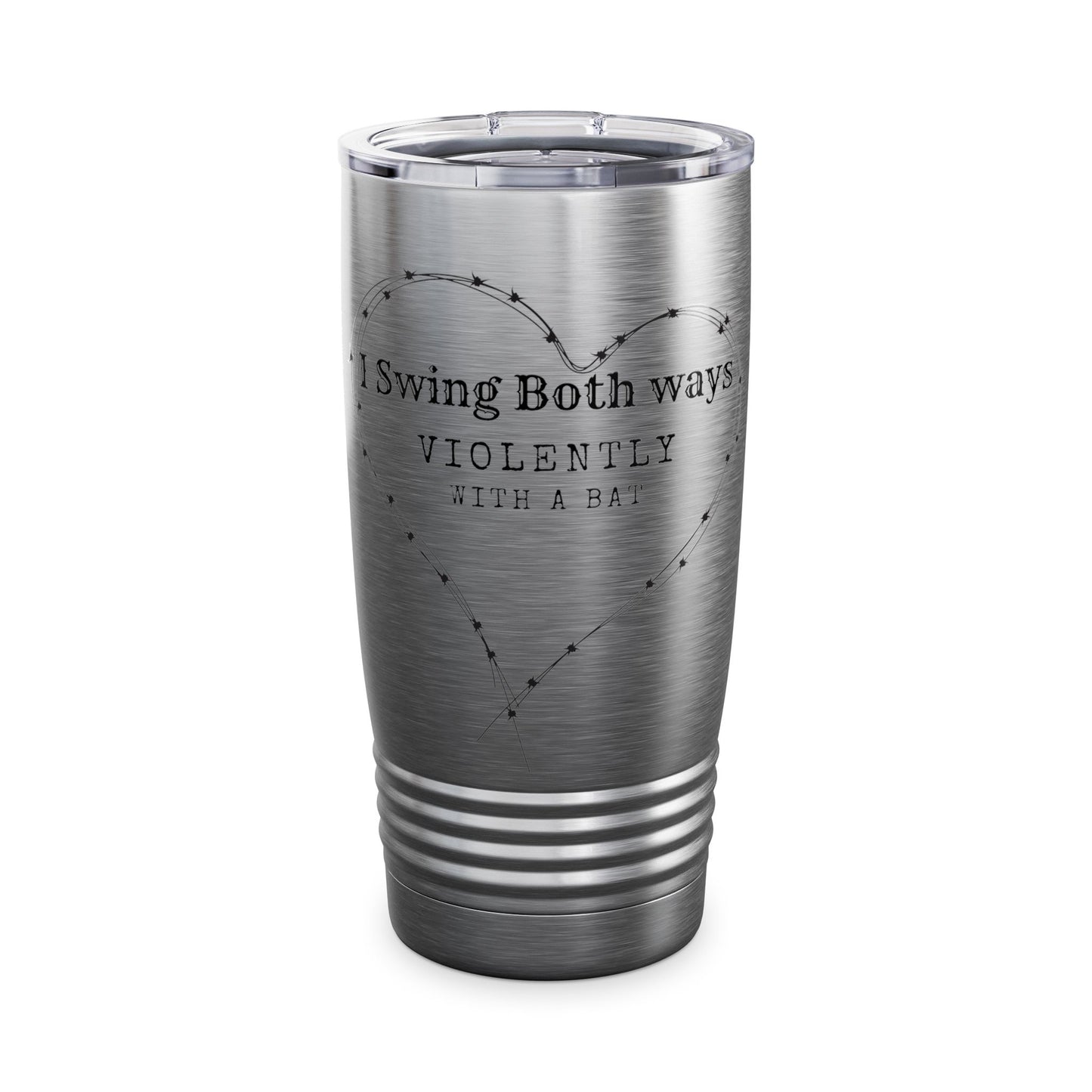 I Swing Both Ways Violently With A Bat - 20oz Ringneck Tumbler