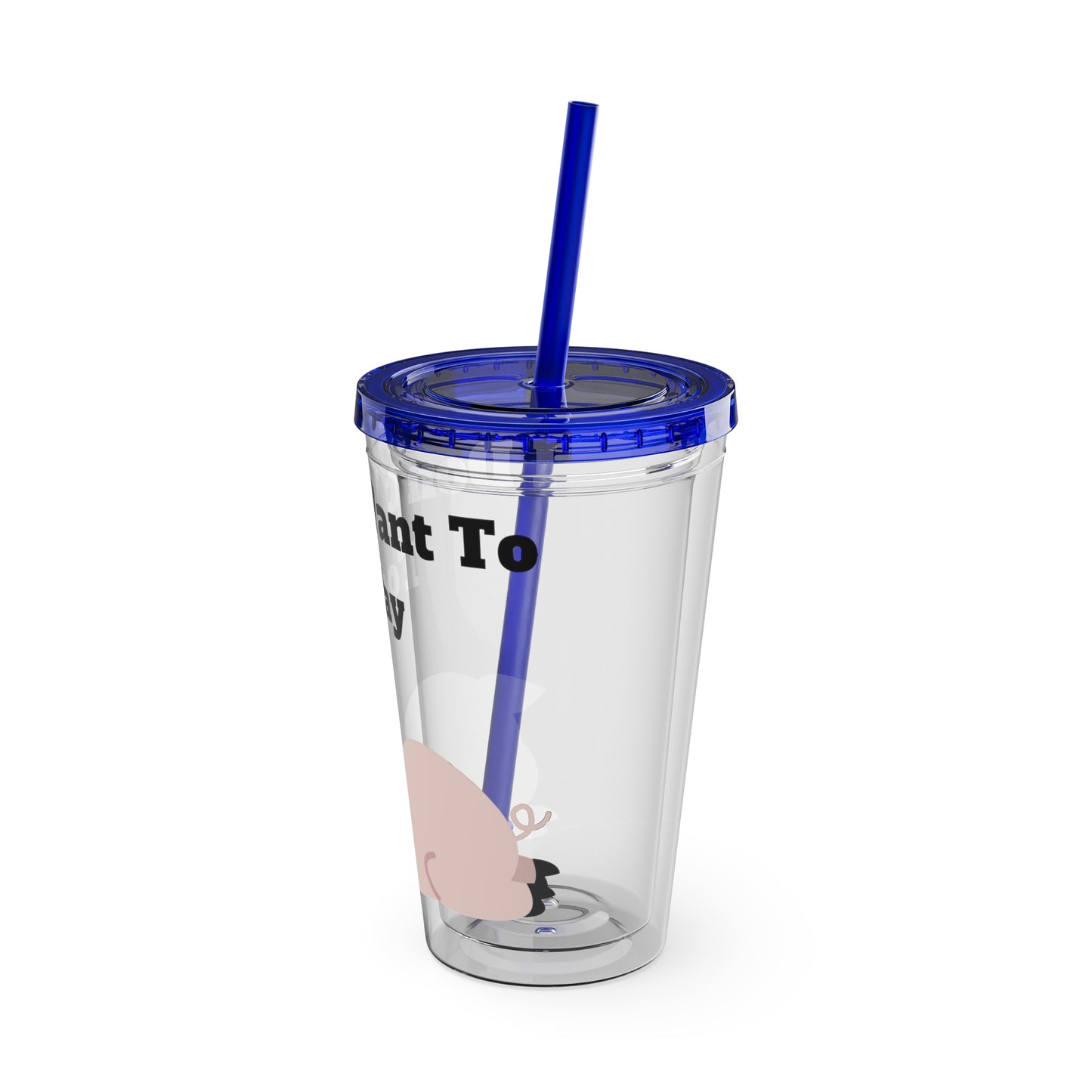 I Don't Want To Today Sunsplash Tumbler with Straw, 16oz
