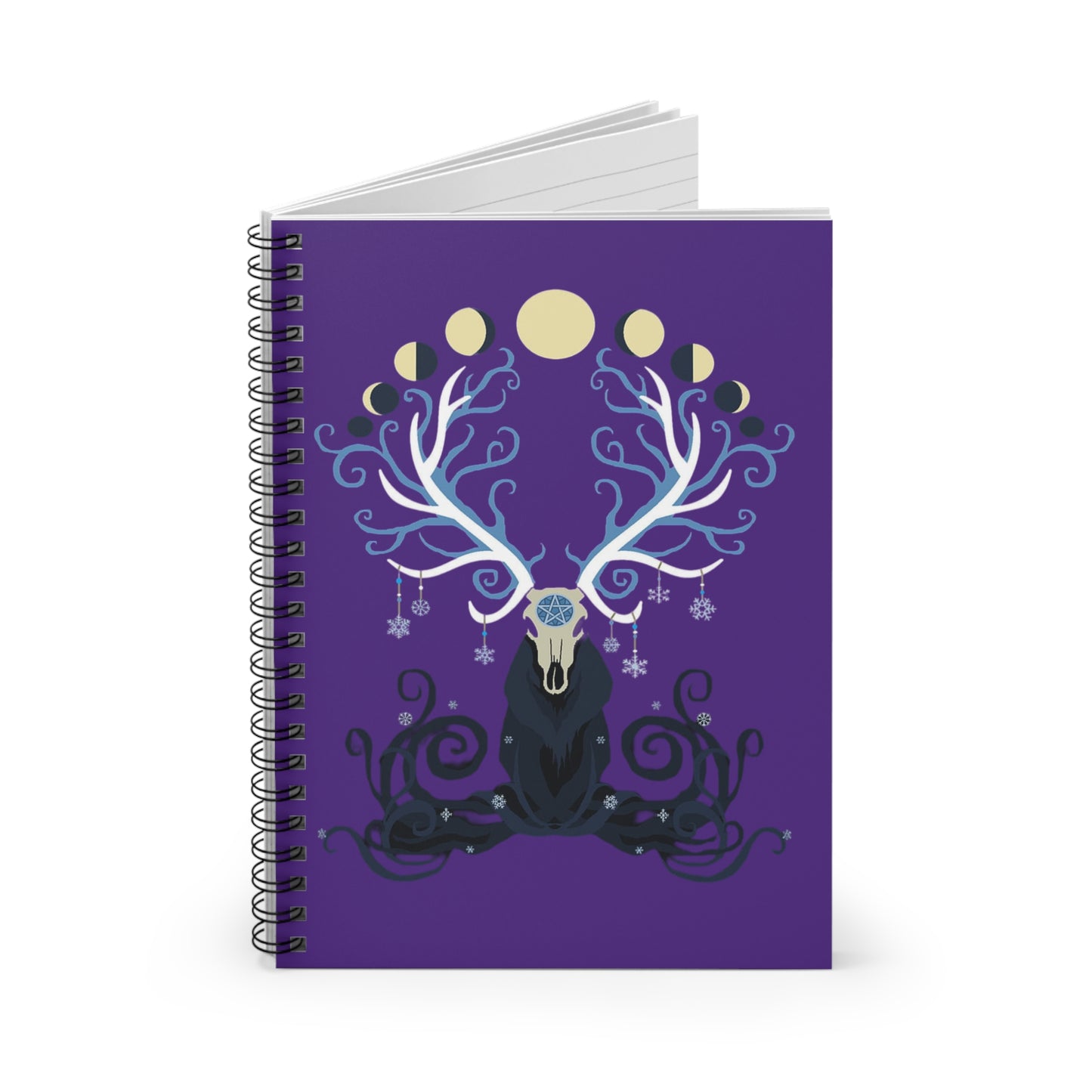 Deer Moon Spiral Notebook - Ruled Line