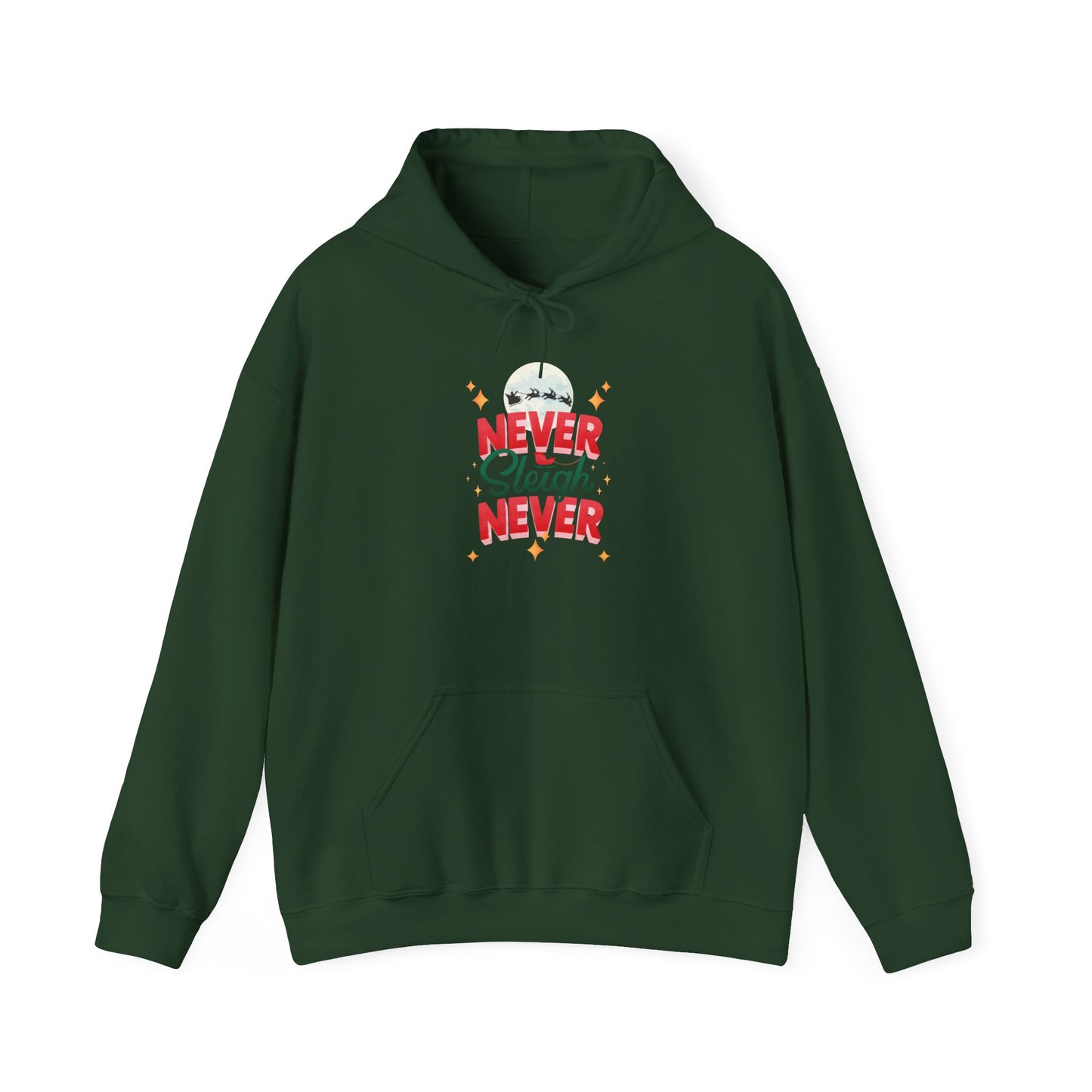 Never Sleigh Unisex Heavy Blend™ Hooded Sweatshirt
