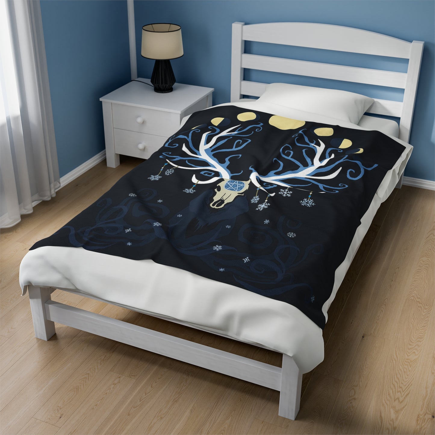 Deer Moon Velveteen Plush Blanket