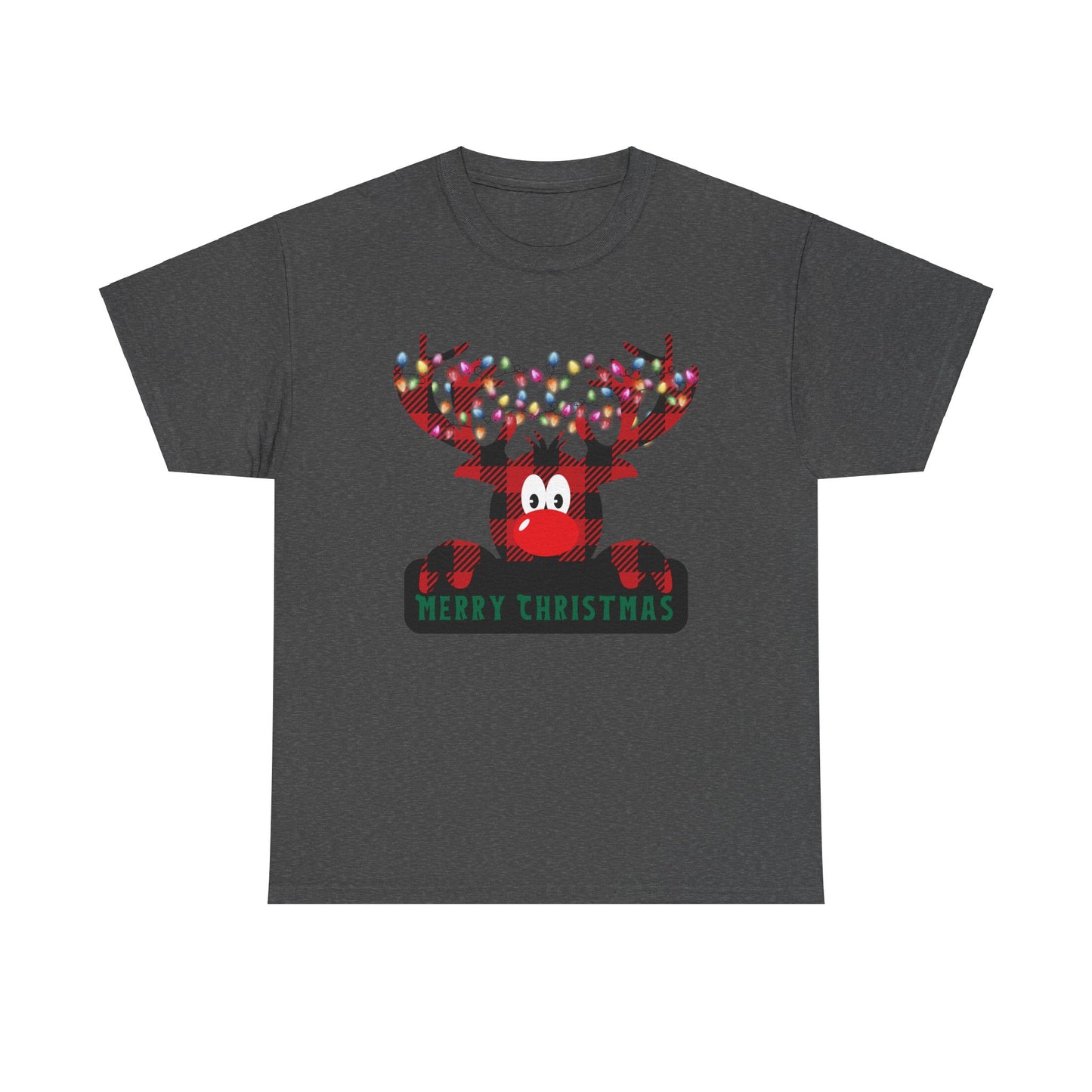 Plaid Deer Unisex Heavy Cotton Tee