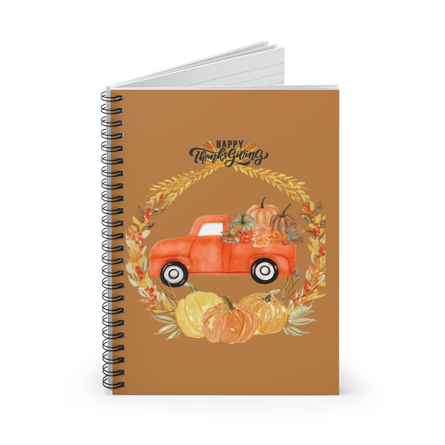 Happy Thanksgiving Spiral Notebook - Ruled Line