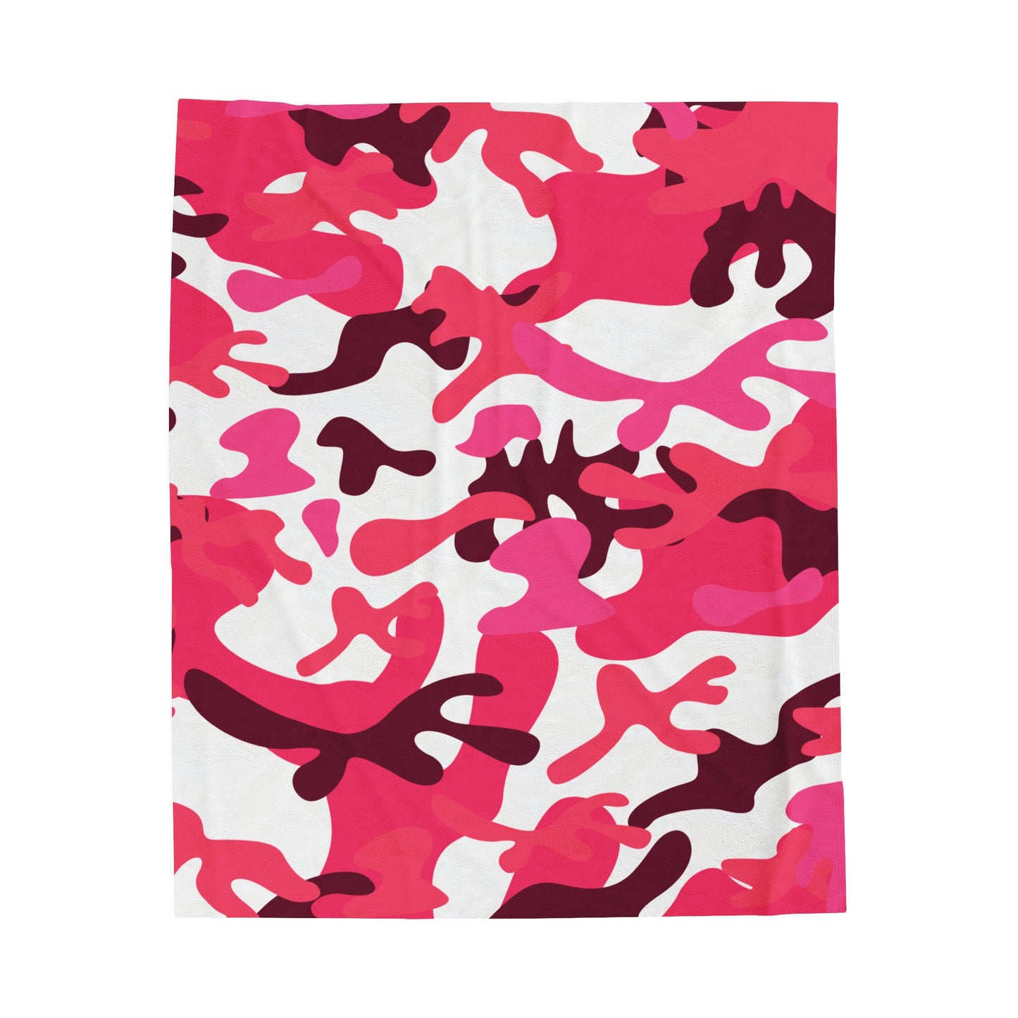 Pink Camo Velveteen Plush Blanket