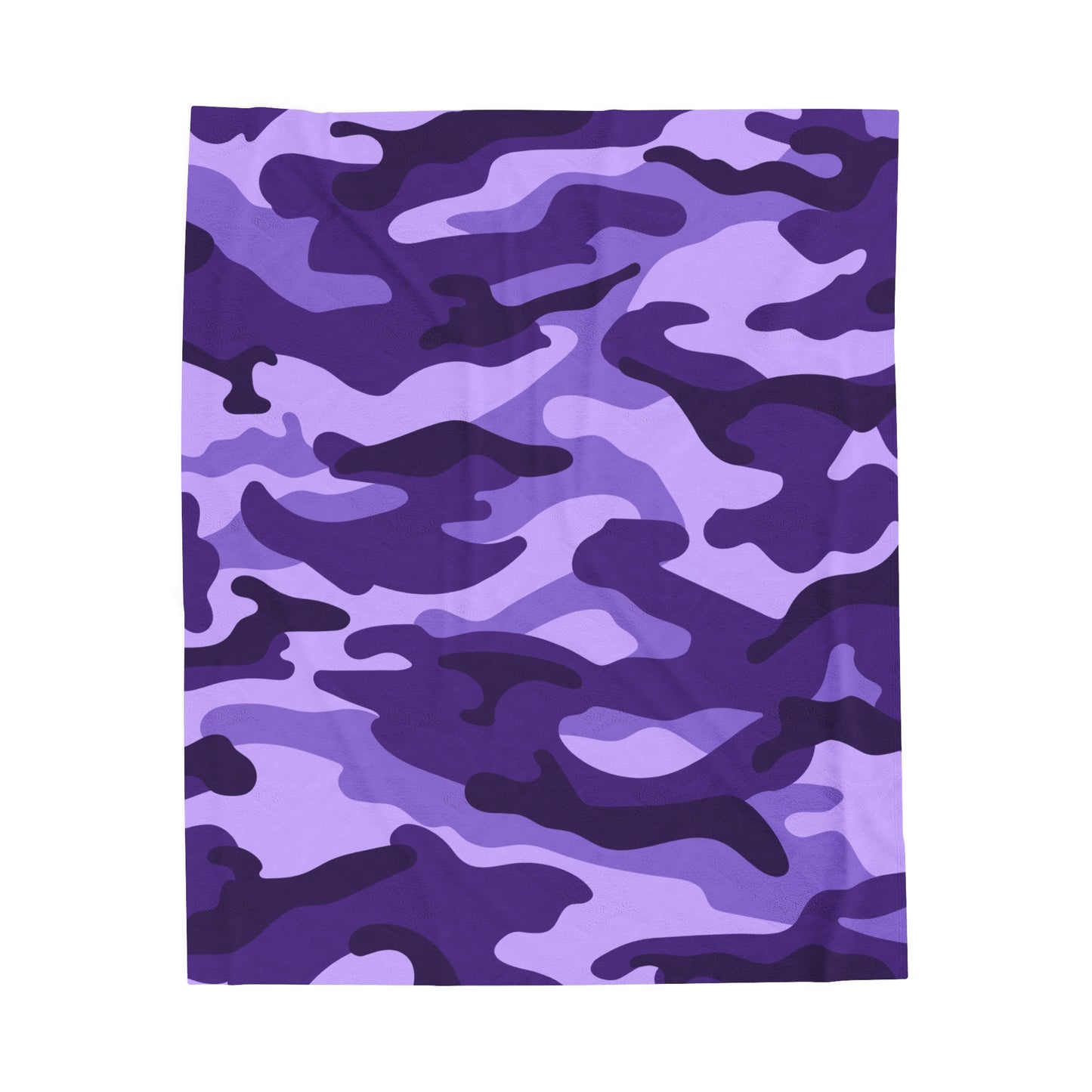 Purple Camo Velveteen Plush Blanket