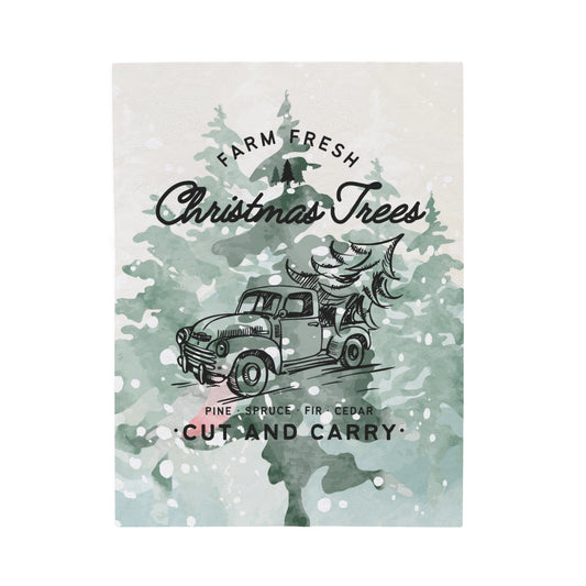 Christmas Trees Velveteen Plush Blanket