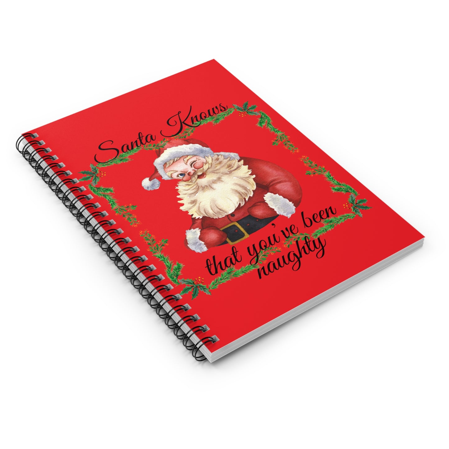 Santa Knows Spiral Notebook - Ruled Line