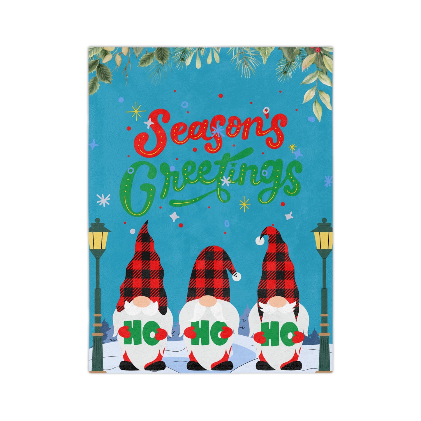Season Greetings Velveteen Microfiber Blanket