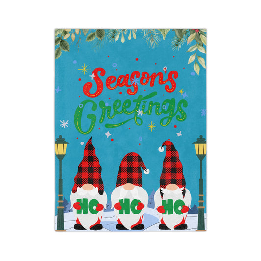 Season Greetings Velveteen Microfiber Blanket