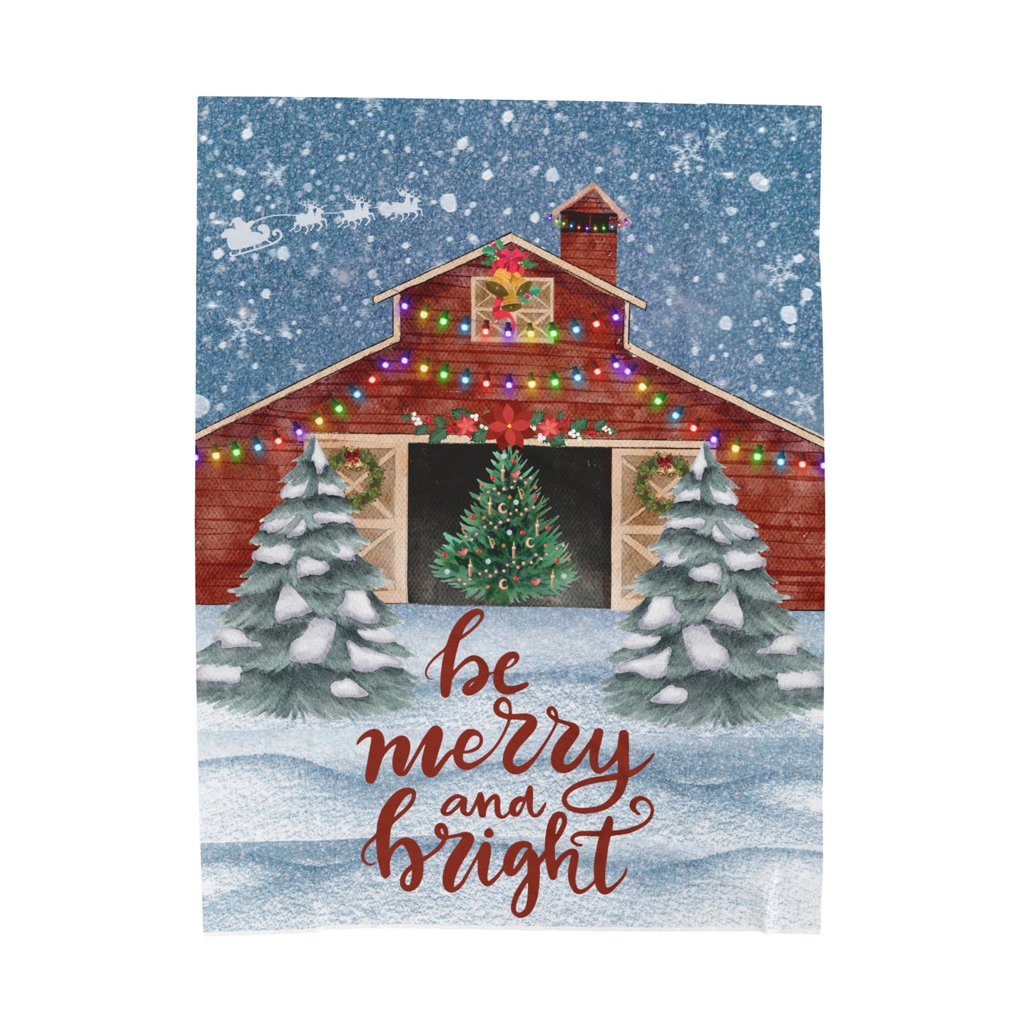 Merry and Bright Velveteen Plush Blanket