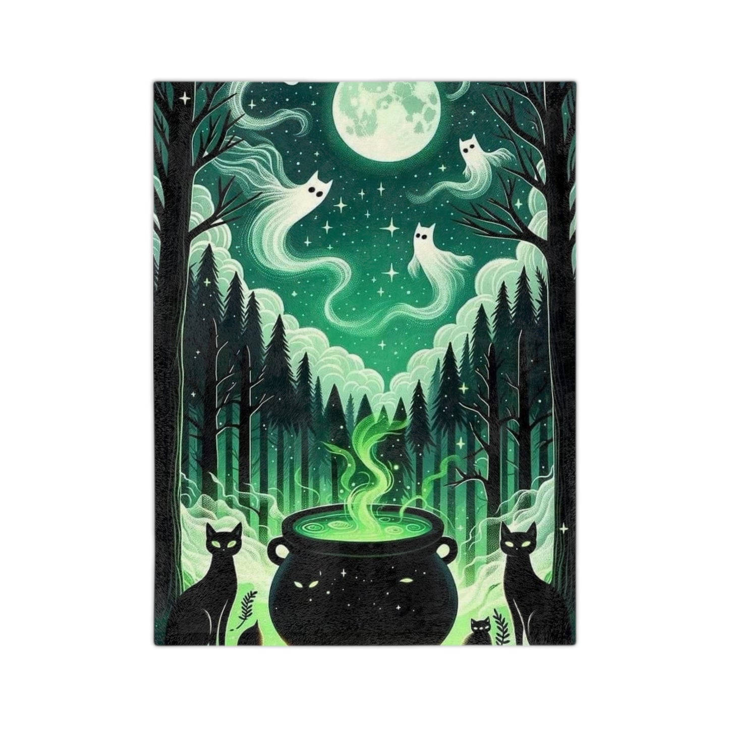 Spirited Cats Velveteen Microfiber Blanket