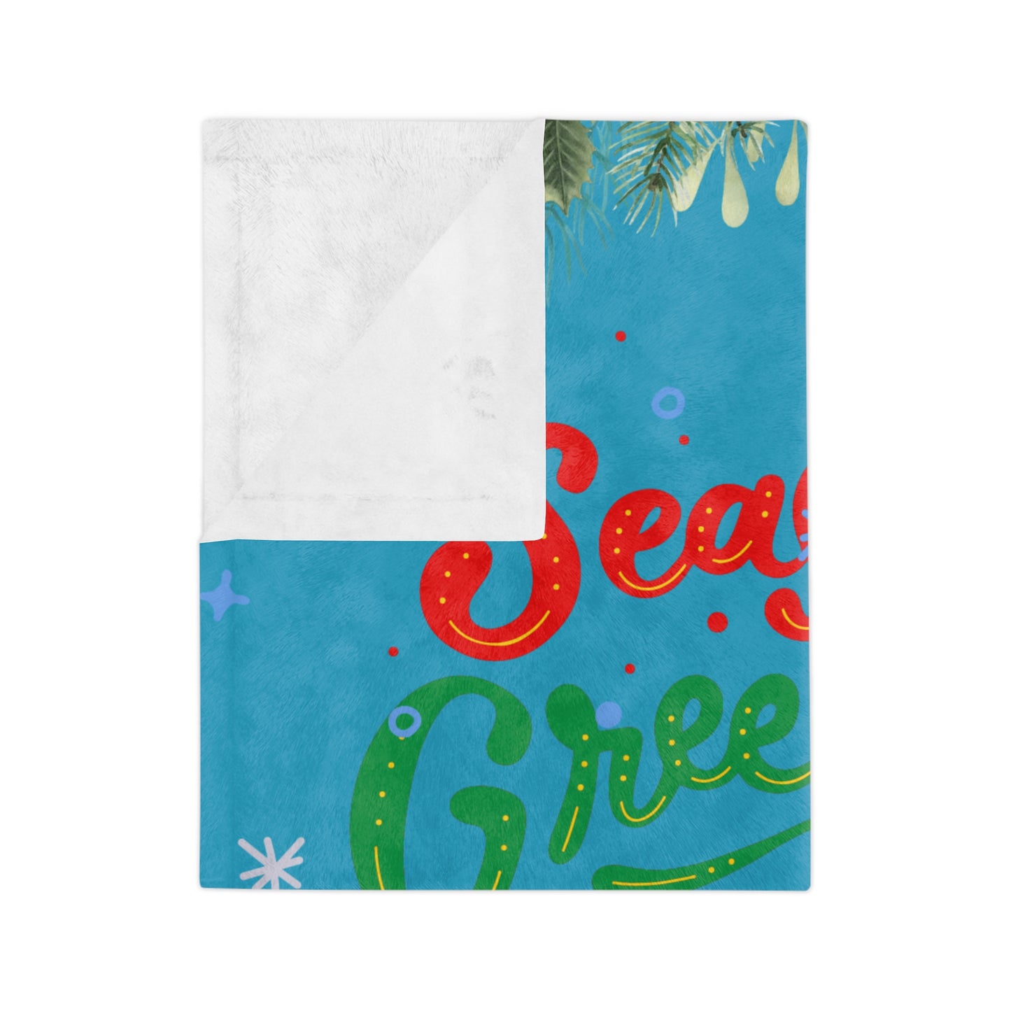 Season Greetings Velveteen Microfiber Blanket