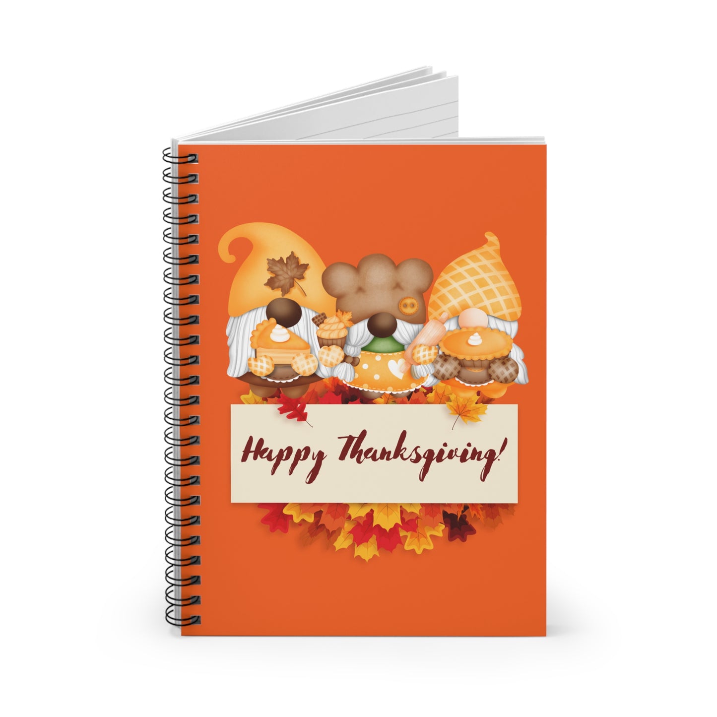 Gnome Thanksgiving Spiral Notebook - Ruled Line