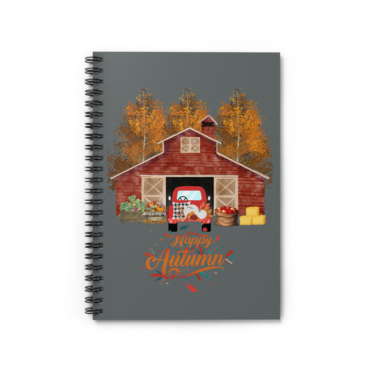 Happy Autumn Spiral Notebook - Ruled Line