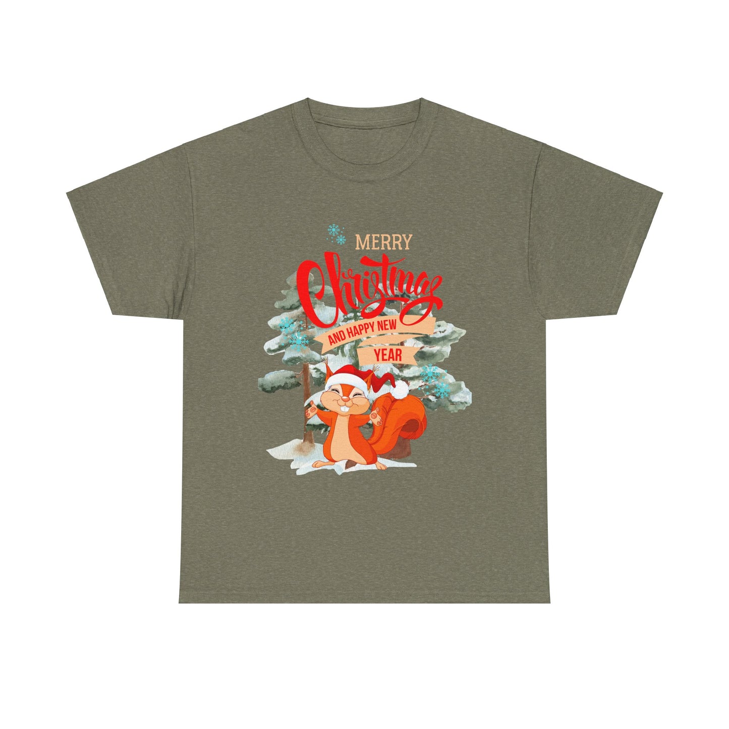 Squirrel Xmas Unisex Heavy Cotton Tee