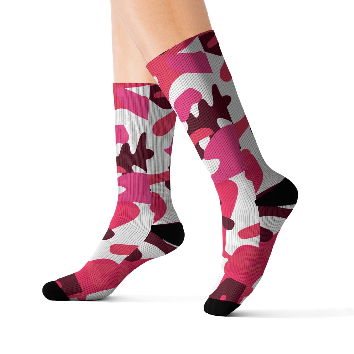 Pink Camo Sublimation Socks