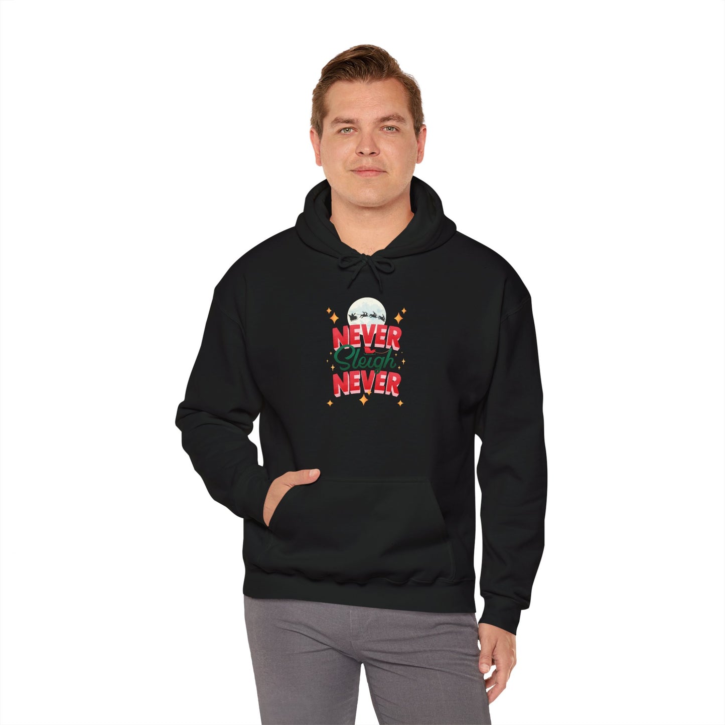 Never Sleigh Unisex Heavy Blend™ Hooded Sweatshirt