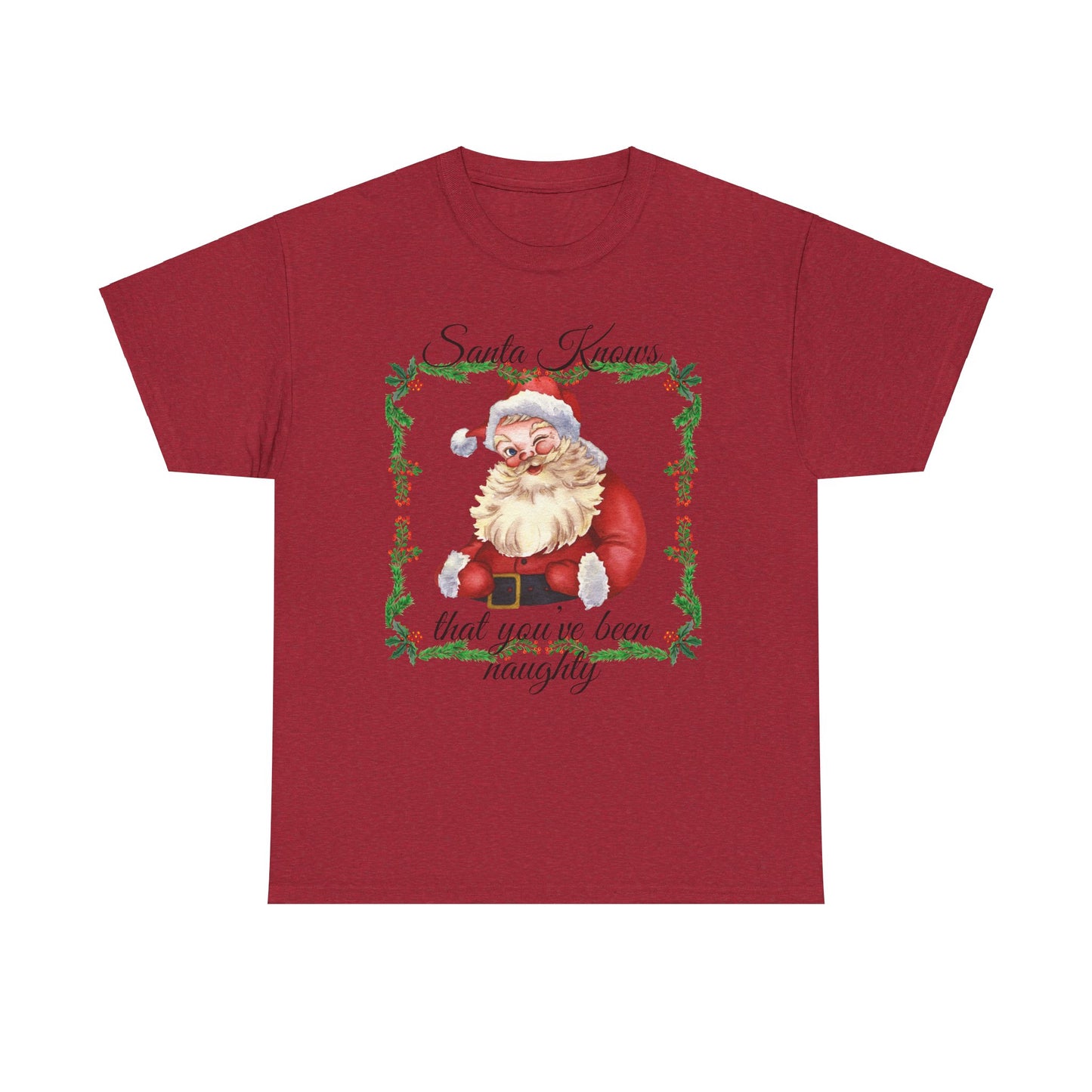Santa Knows Unisex Heavy Cotton Tee