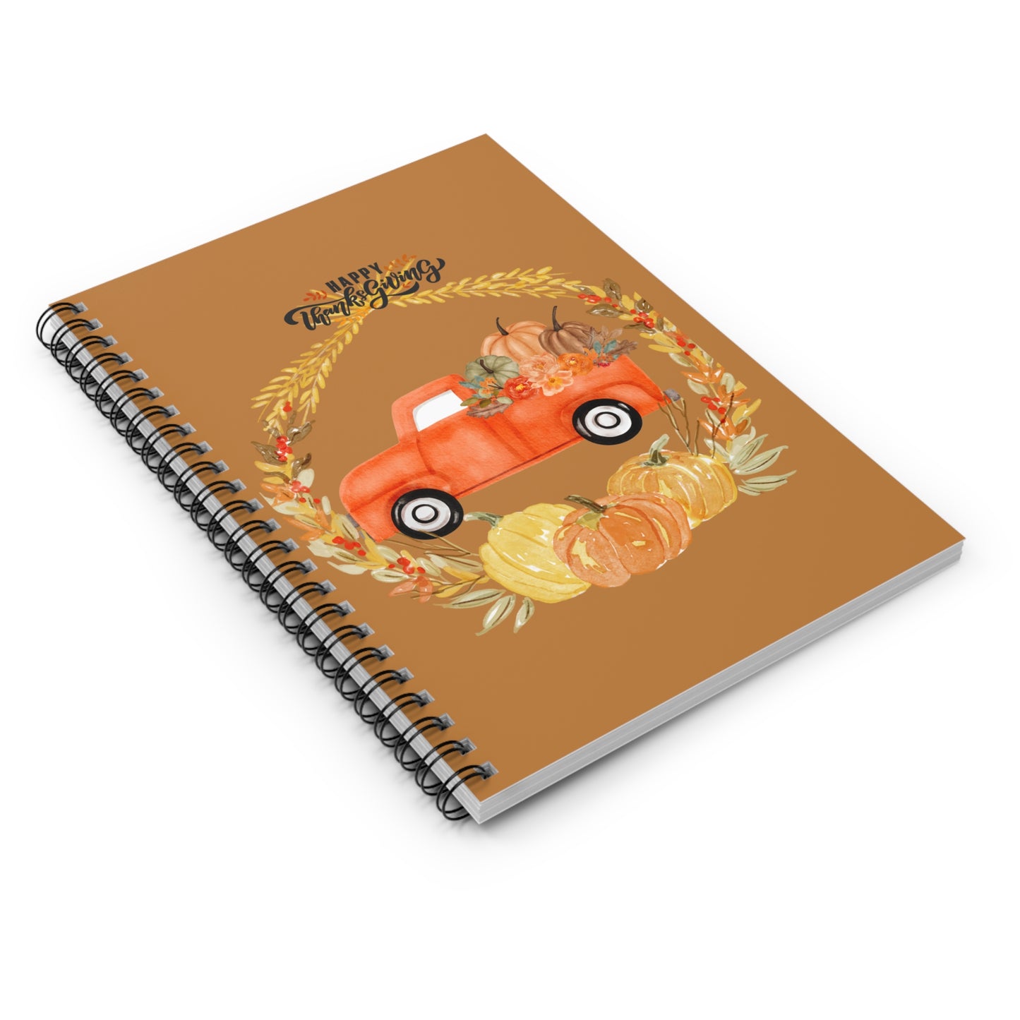 Happy Thanksgiving Spiral Notebook - Ruled Line