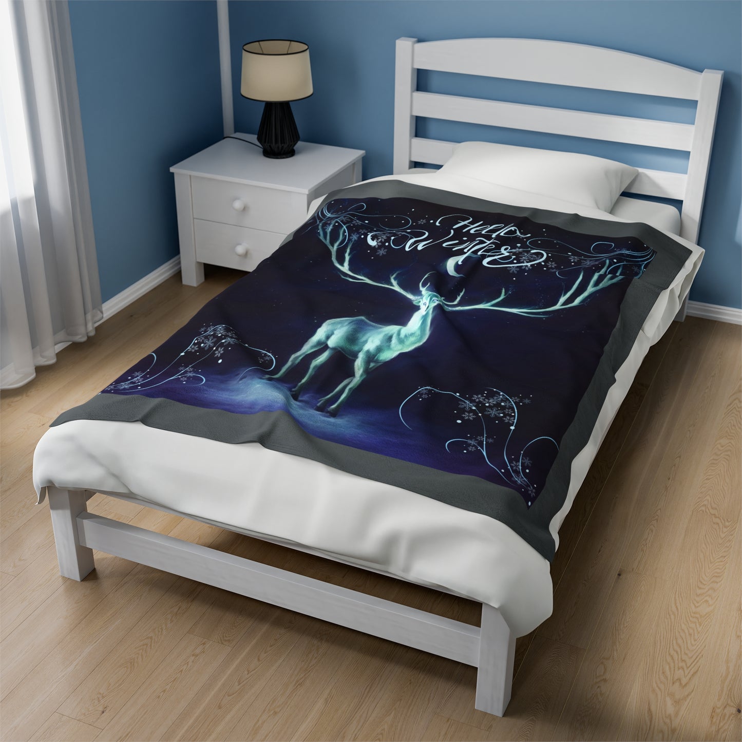 Hello Winter Velveteen Plush Blanket