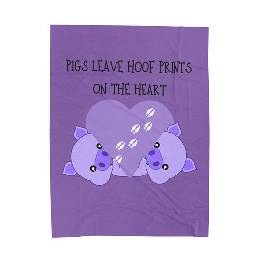 Pigs leave Velveteen Plush Blanket