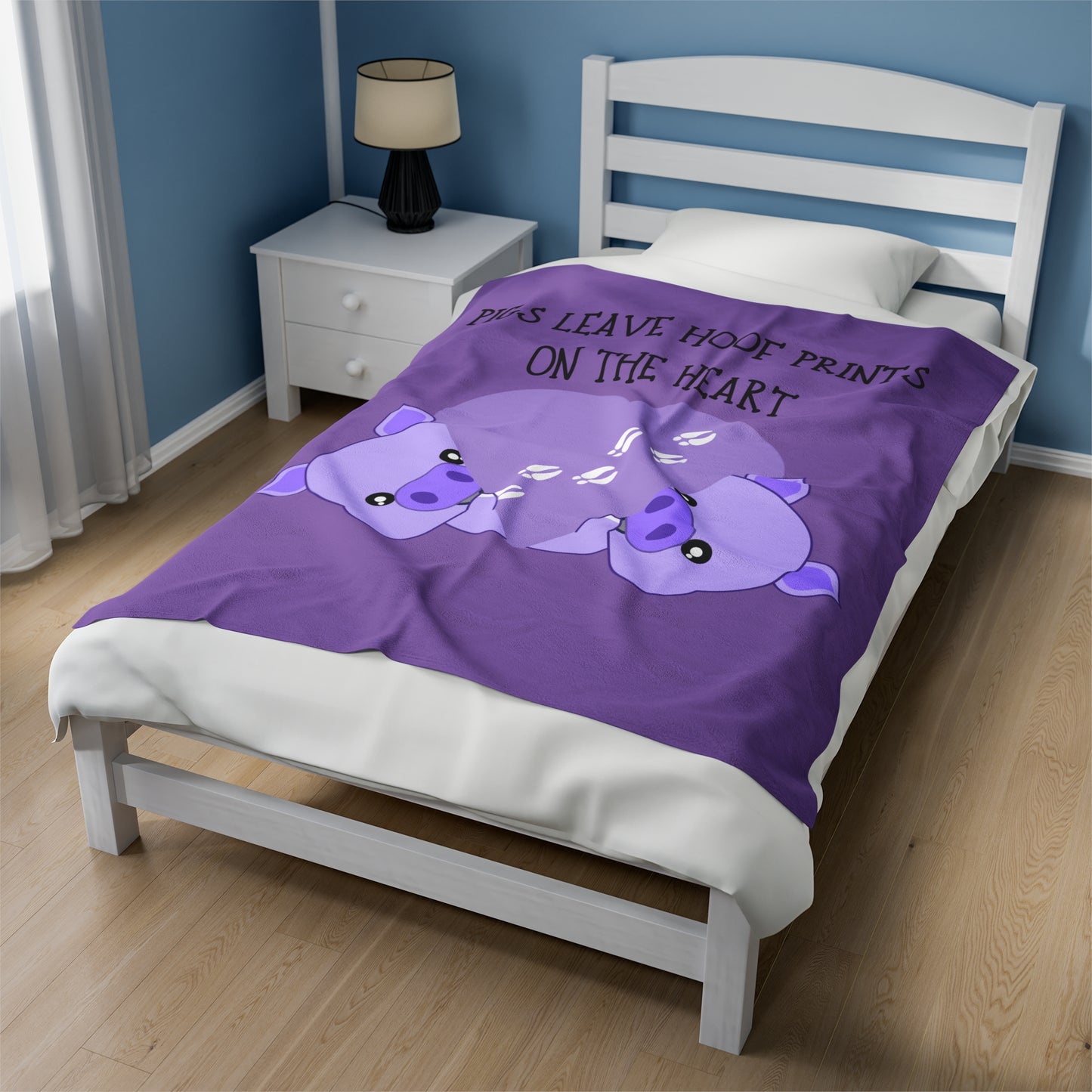 Pigs leave Velveteen Plush Blanket