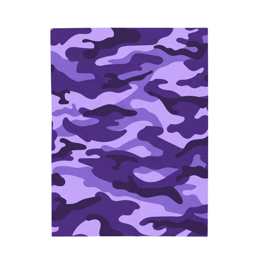 Purple Camo Velveteen Plush Blanket
