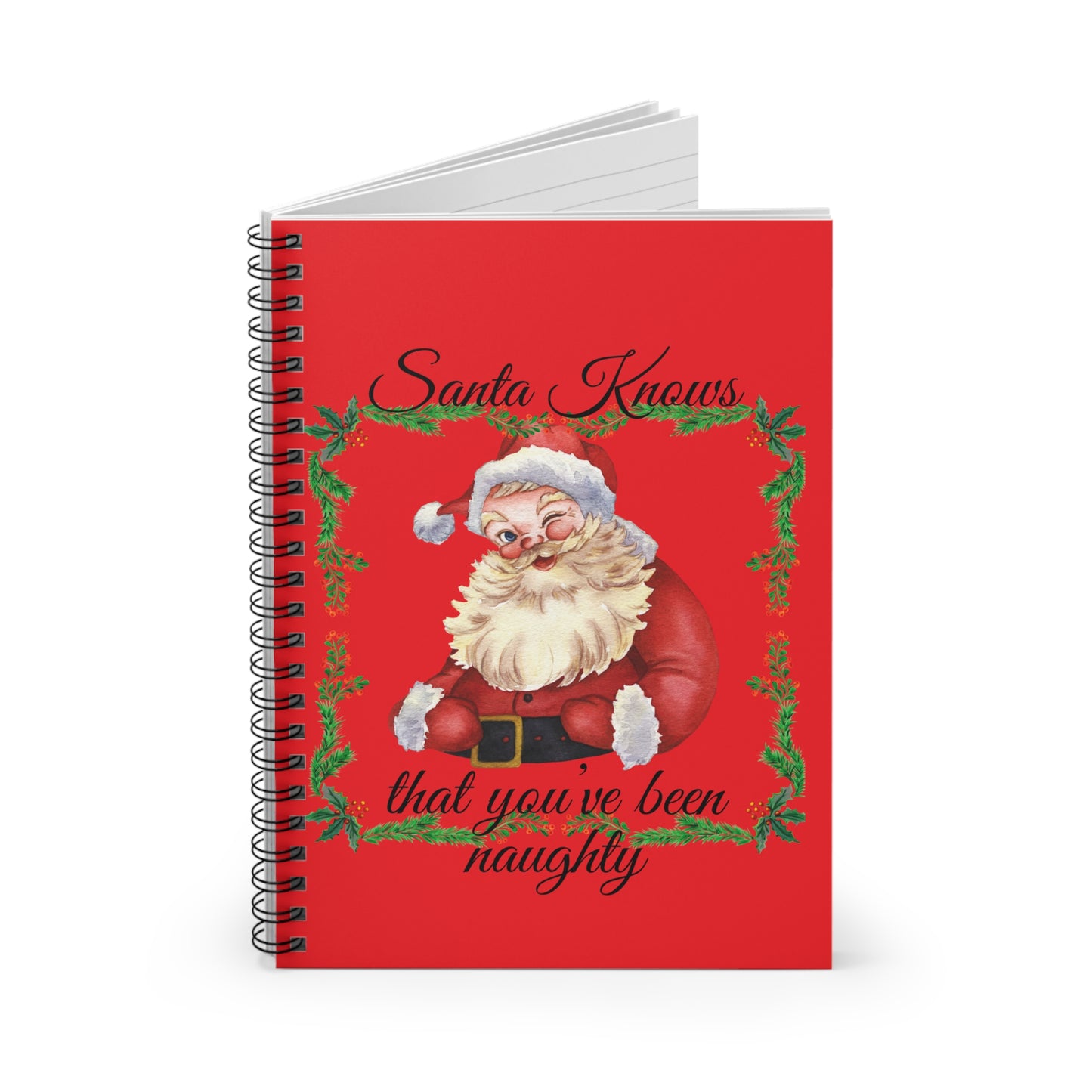 Santa Knows Spiral Notebook - Ruled Line