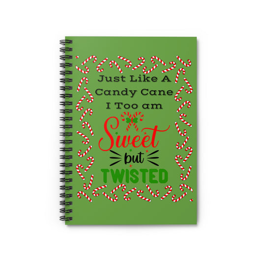Candy Cane Spiral Notebook - Ruled Line