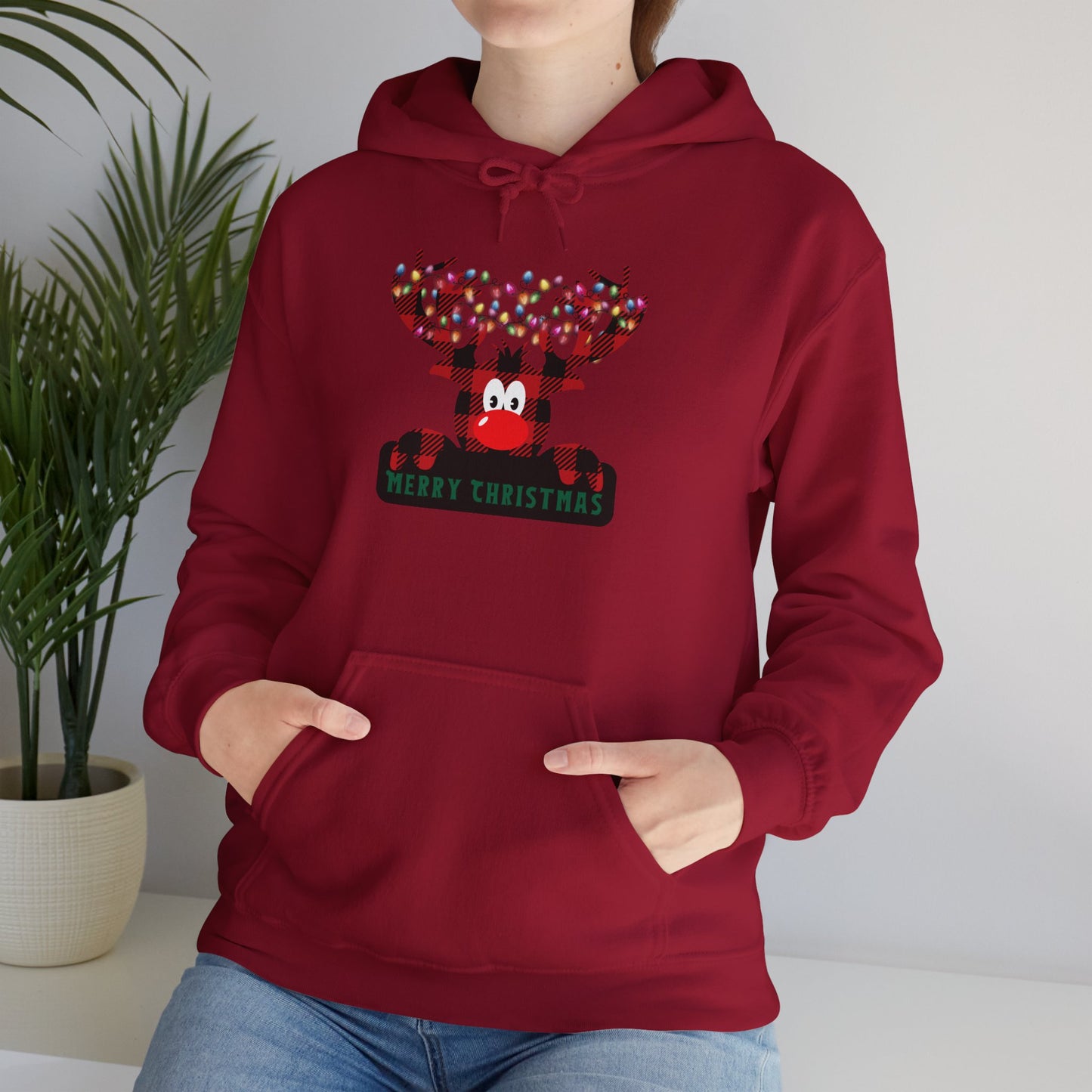 Plaid Deer Unisex Heavy Blend™ Hooded Sweatshirt