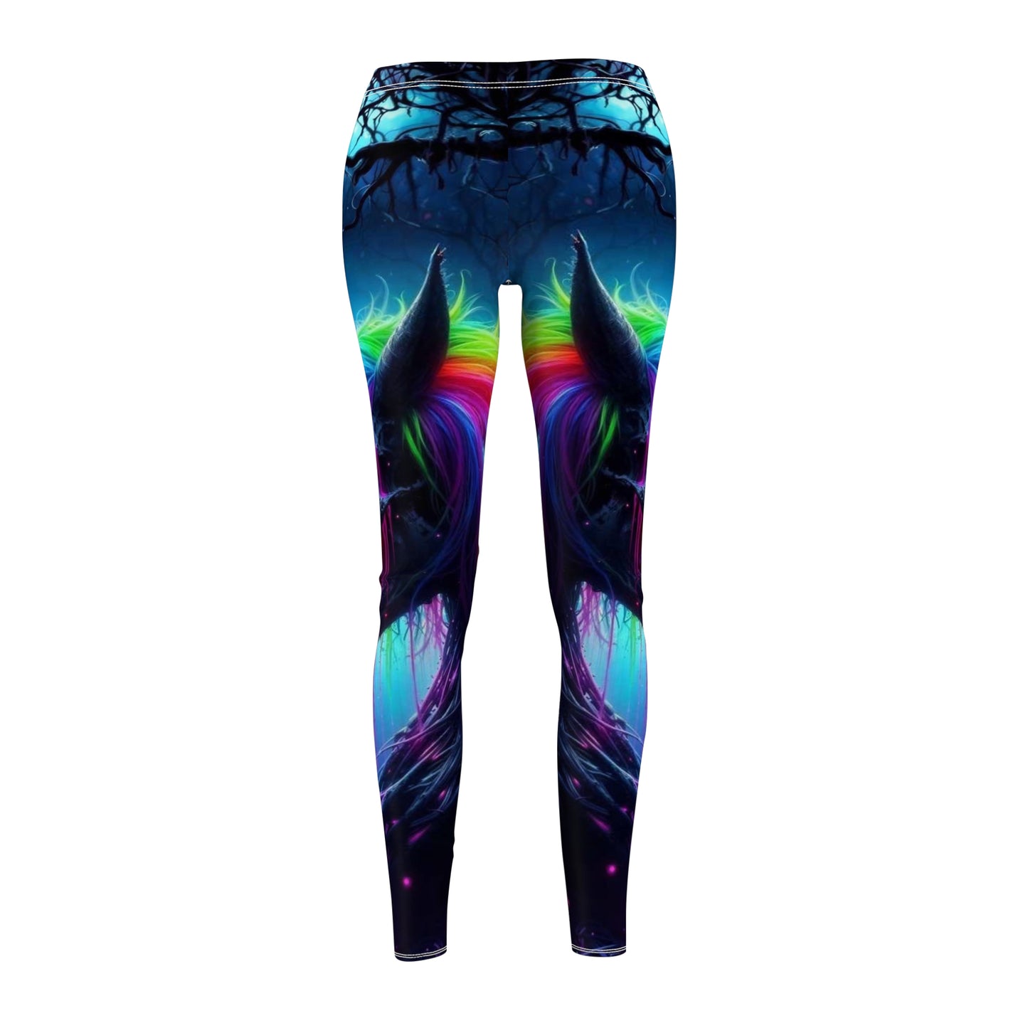 Dark Unicorn Women's Cut & Sew Casual Leggings (AOP)