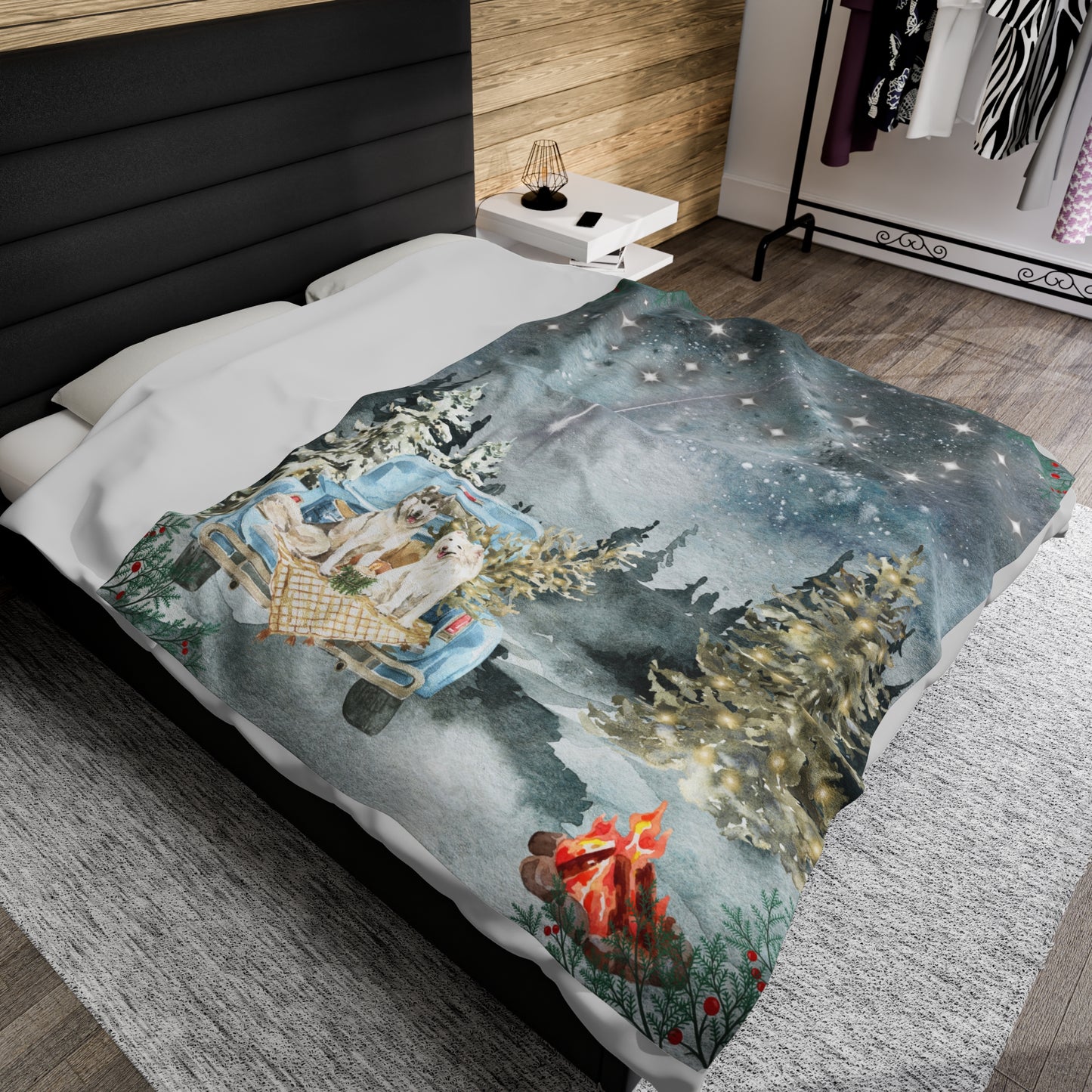 Winter stars Velveteen Plush Blanket