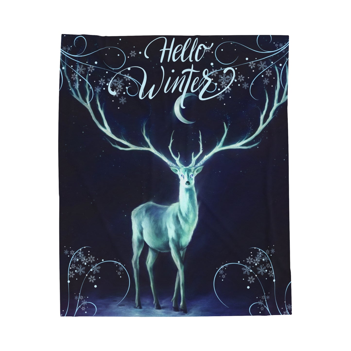 Hello Winter Velveteen Plush Blanket