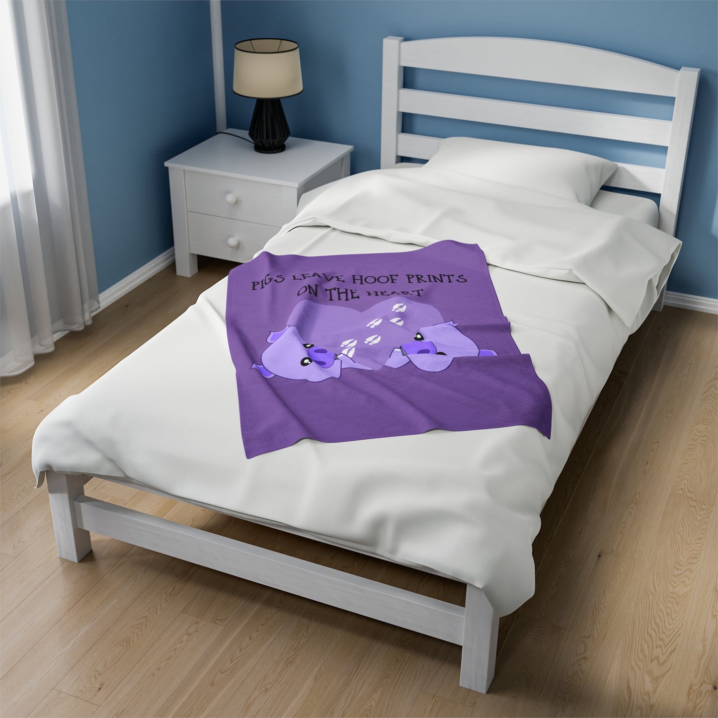 Pigs leave Velveteen Plush Blanket
