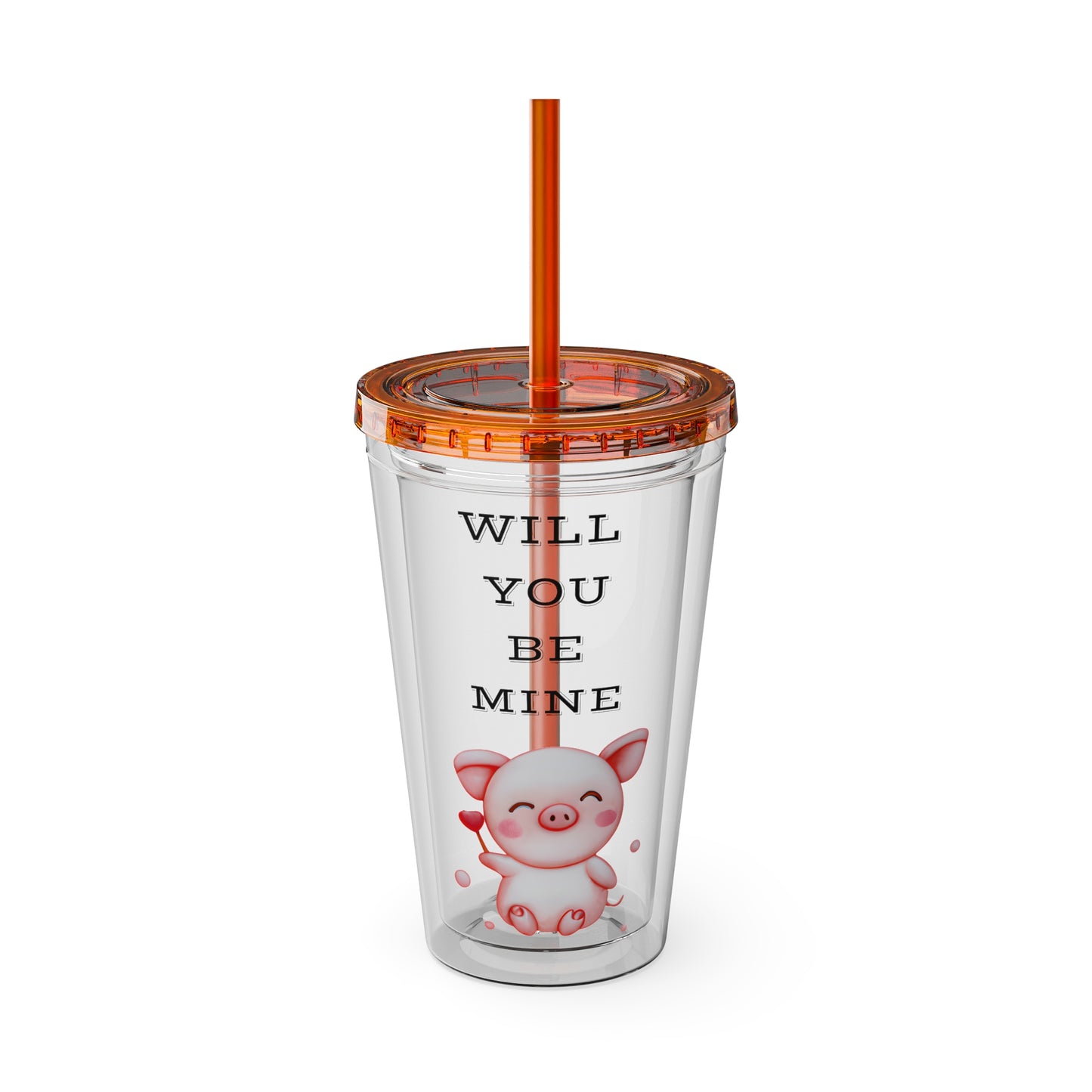 WILL YOU Sunsplash Tumbler with Straw, 16oz