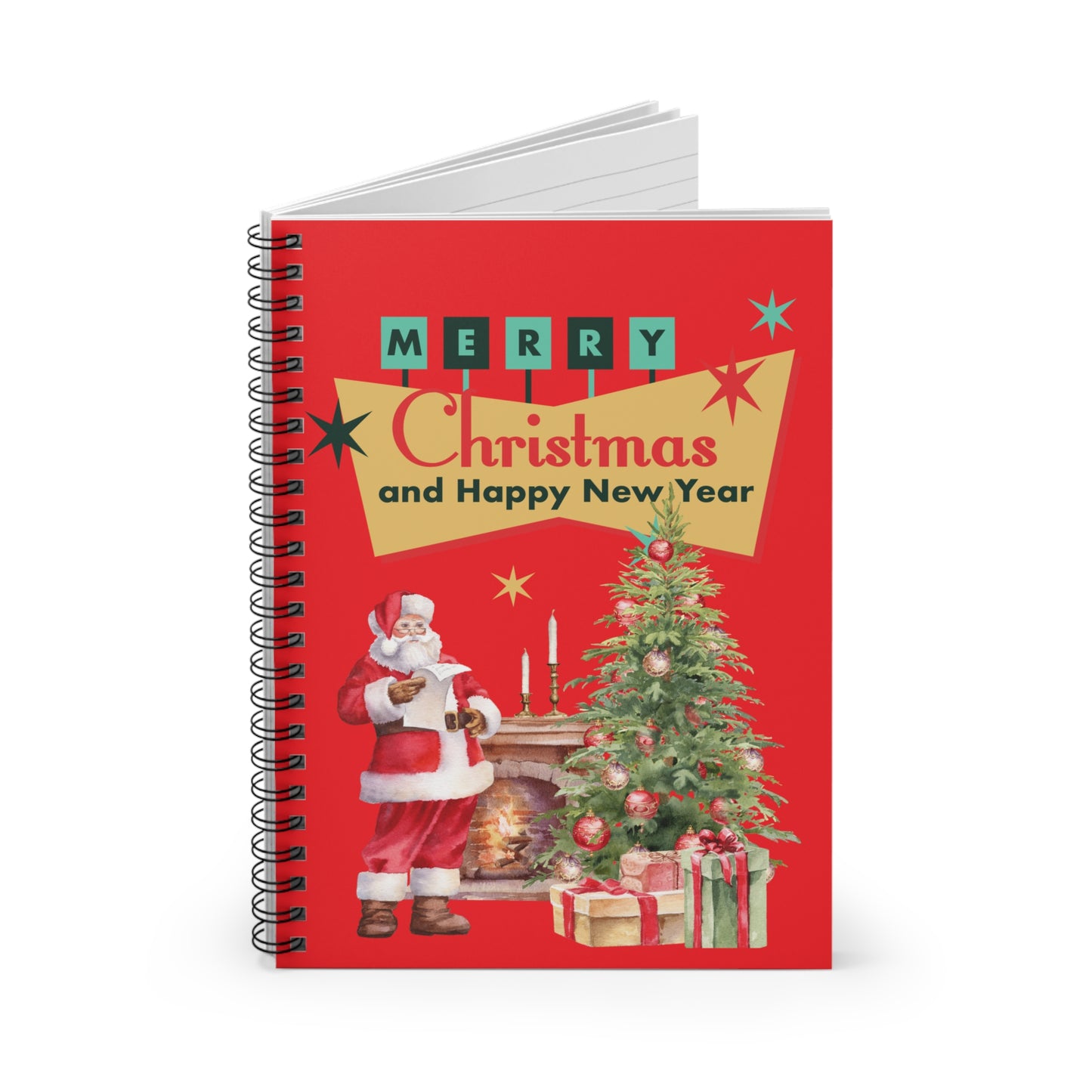 Classic Christmas Spiral Notebook - Ruled Line