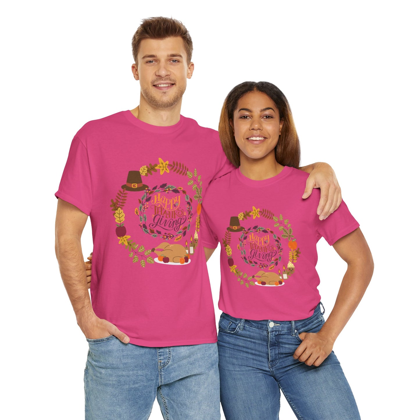 Happy Thanksgiving Unisex Heavy Cotton Tee