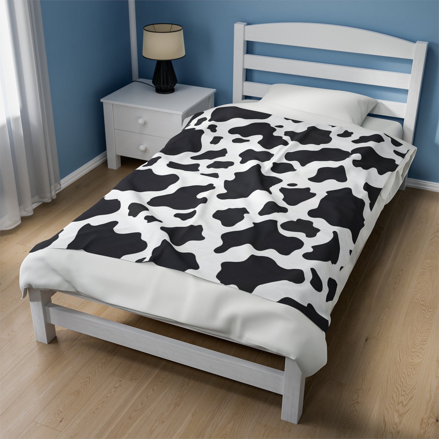 Cow Print Velveteen Plush Blanket