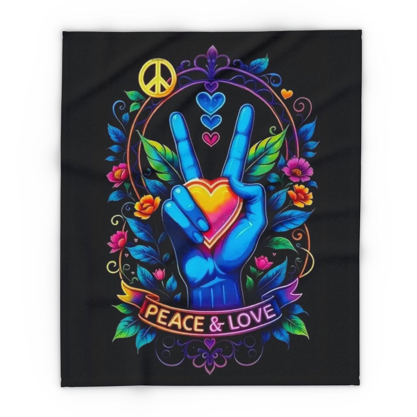 Peace & Love Arctic Fleece Blanket
