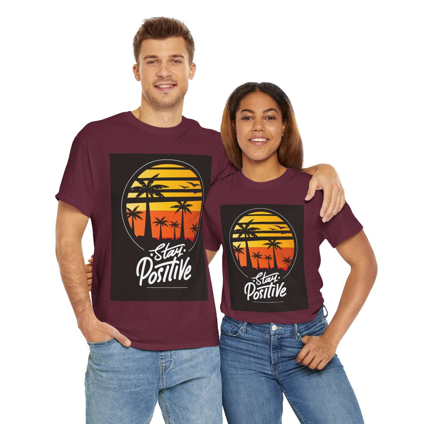 Stay Positive Unisex Heavy Cotton Tee