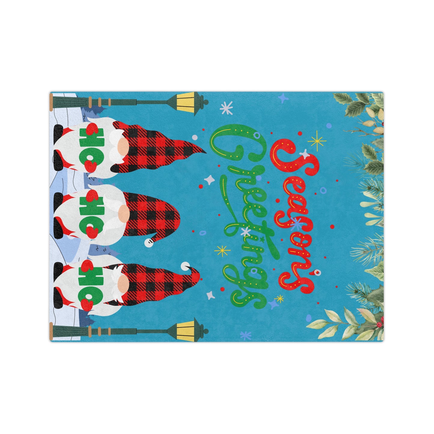 Season Greetings Velveteen Microfiber Blanket
