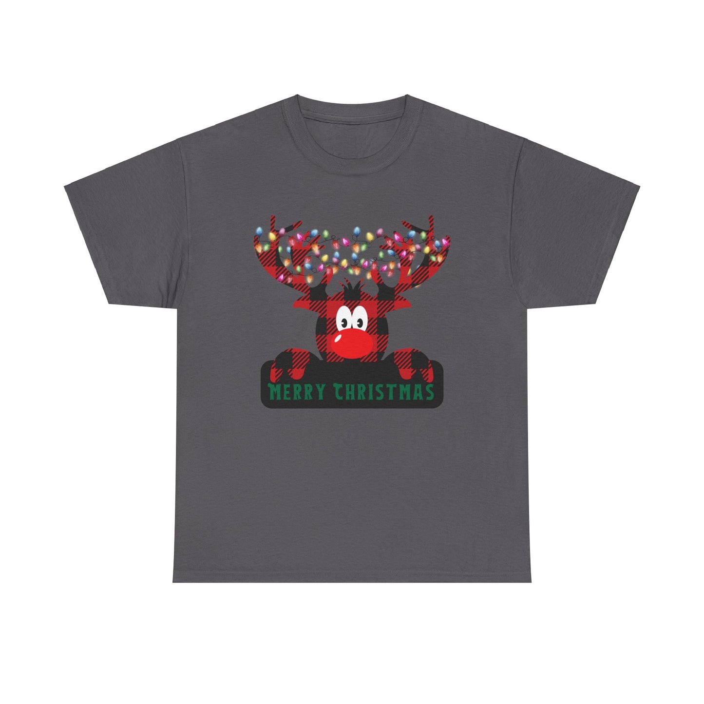 Plaid Deer Unisex Heavy Cotton Tee