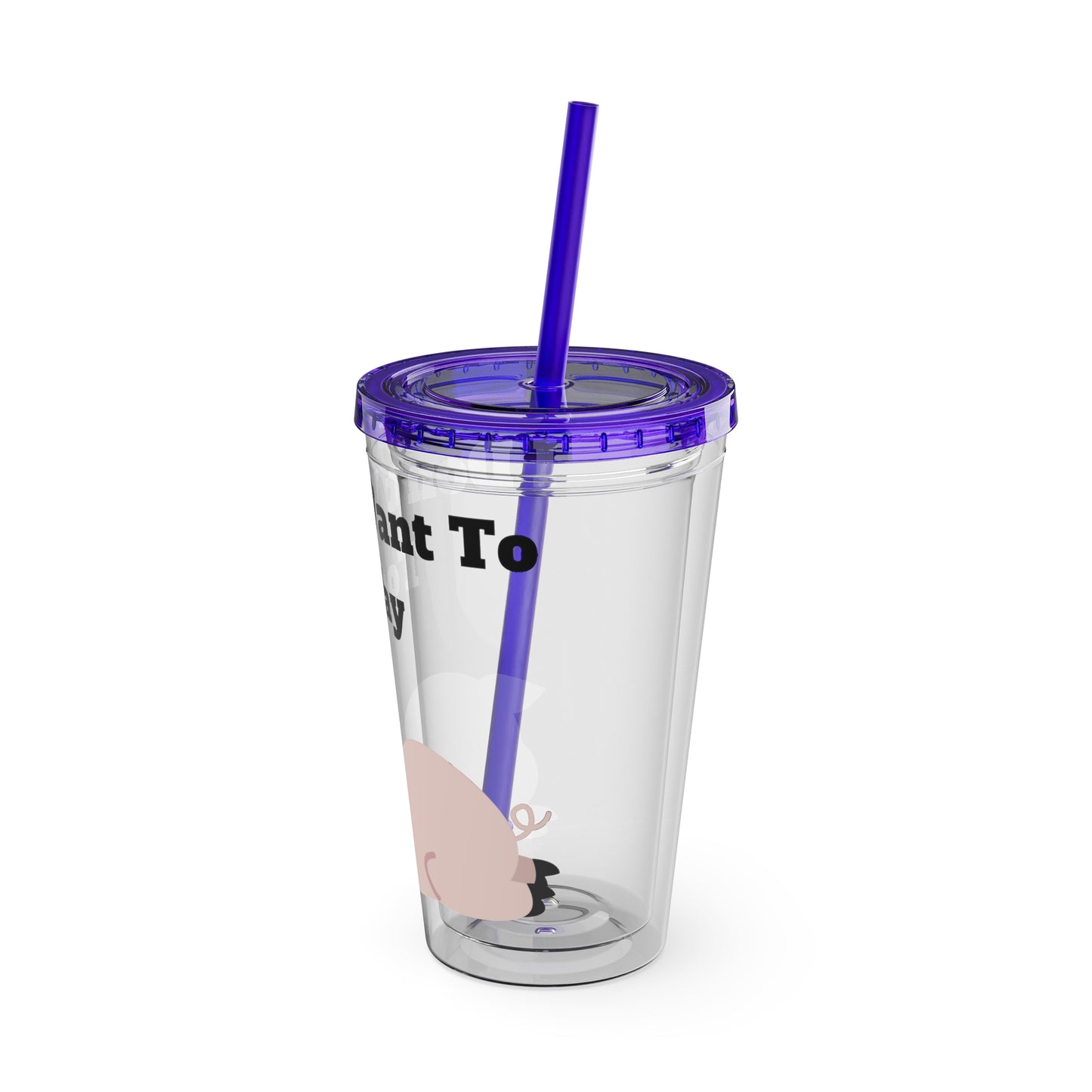 I Don't Want To Today Sunsplash Tumbler with Straw, 16oz